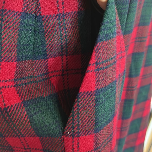 Vintage Pendleton Lindsay Tartan Plaid 100% Wool Skirt Red & Green USA Size 18 - Picture 11 of 17